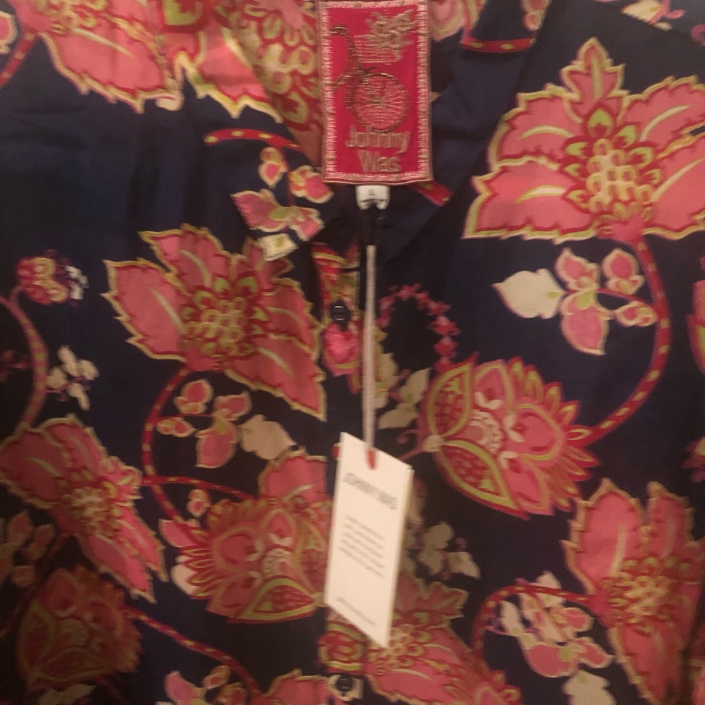 JOHNNY WAS MONTREUX FLORAL SILK SIZE L - Picture 8 of 11